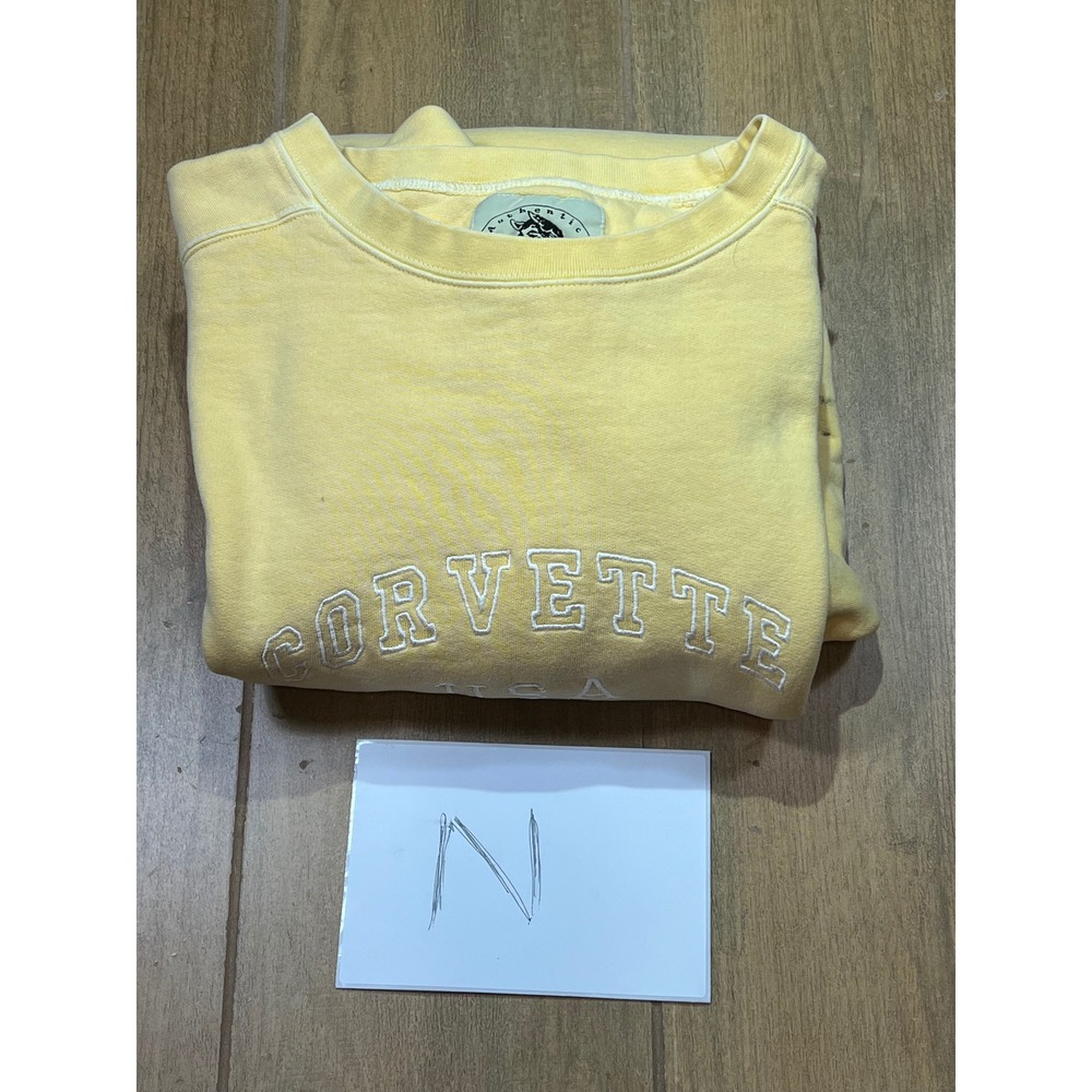 Authentic Pigment Corvette USA Crewneck Sweatshirt Yellow 2XL Pigment Dyed - Picture 11 of 11
